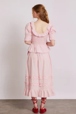 olivia ruffle skirt - pink gingham