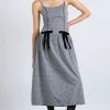 persephone midi dress - black gingham
