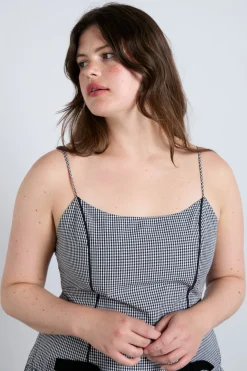 persephone midi dress - black gingham