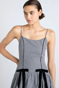 persephone midi dress - black gingham