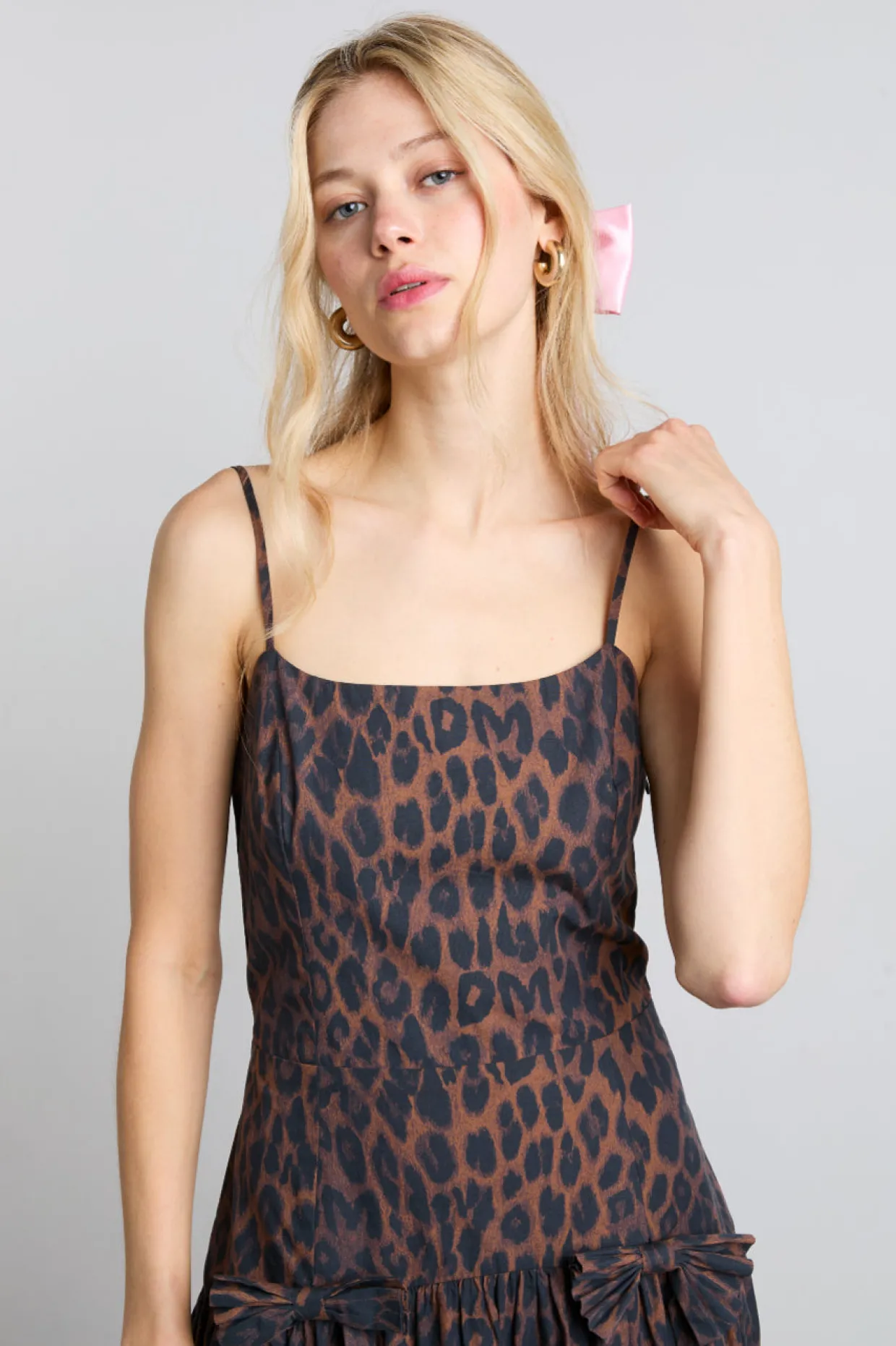 persephone midi dress - dark leopard