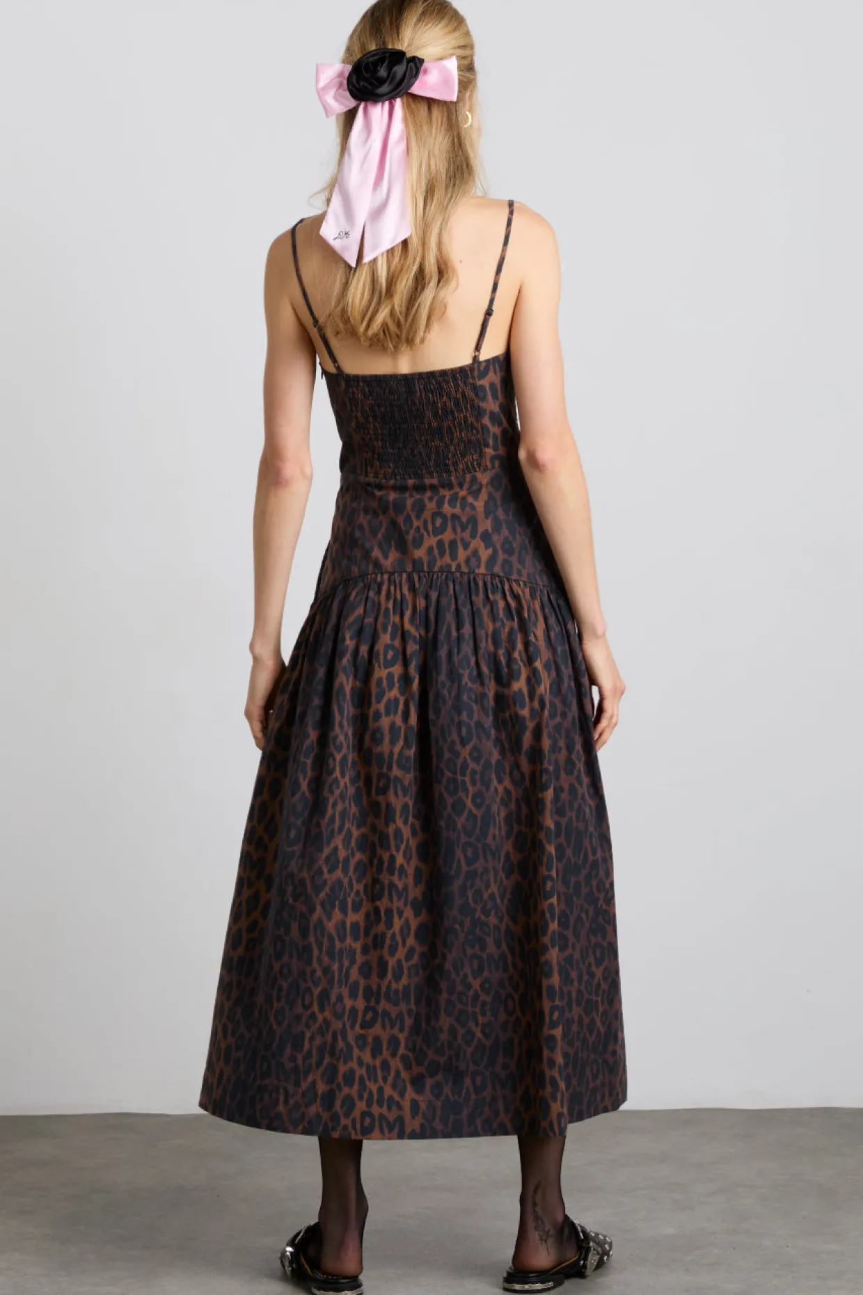 persephone midi dress - dark leopard