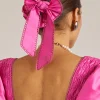 pink taffetta bow scrunchie