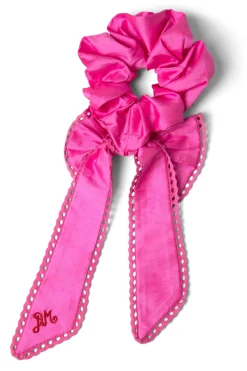 pink taffetta bow scrunchie