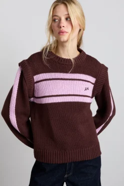poppy jumper with removable sleeves - burgundy u0026 lilac