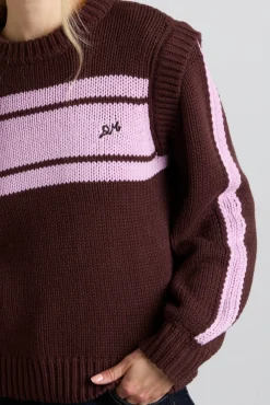 poppy jumper with removable sleeves - burgundy u0026 lilac