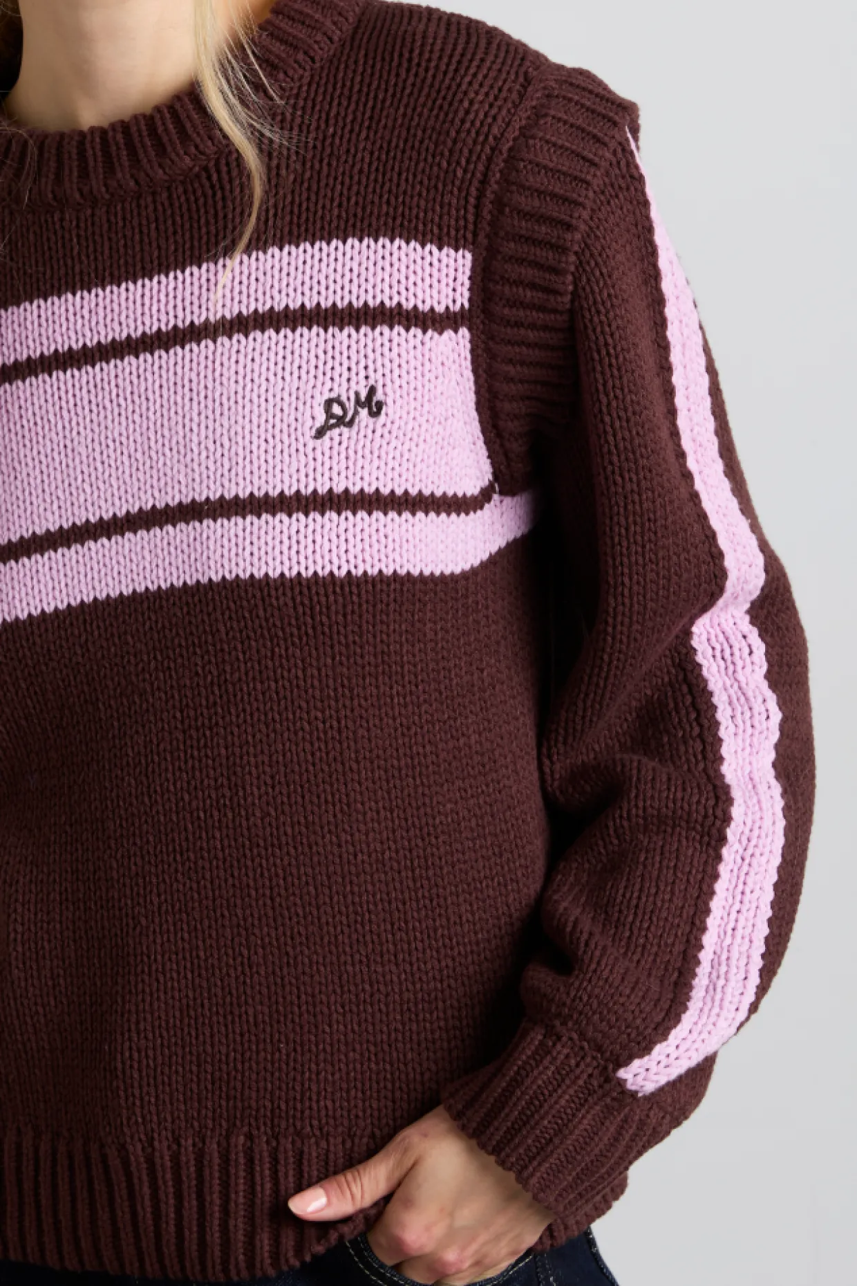 poppy jumper with removable sleeves - burgundy u0026 lilac