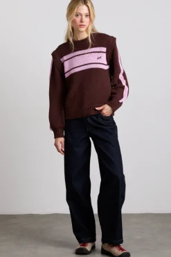 poppy jumper with removable sleeves - burgundy u0026 lilac