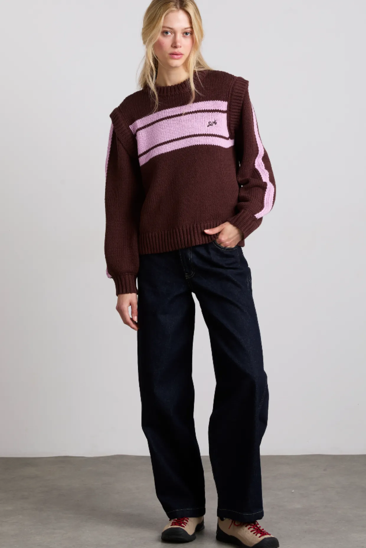 poppy jumper with removable sleeves - burgundy u0026 lilac