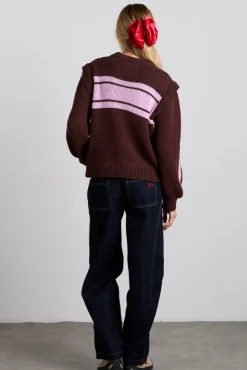 poppy jumper with removable sleeves - burgundy u0026 lilac