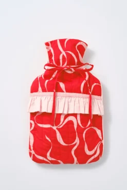 quilted hot water bottle cover - bow print