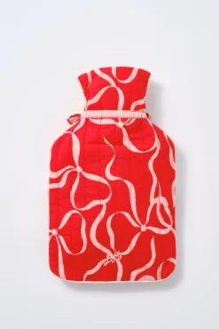 quilted hot water bottle cover - bow print