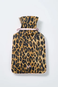 quilted hot water bottle cover - leopard print