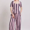 rafe pants - pink navy stripe