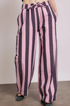 rafe pants - pink navy stripe