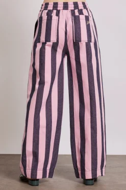 rafe pants - pink navy stripe