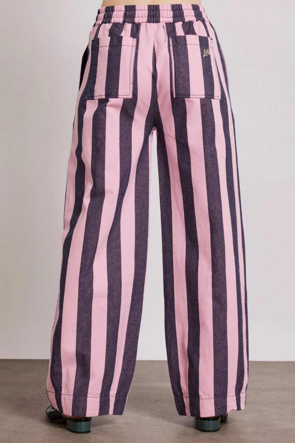 rafe pants - pink navy stripe
