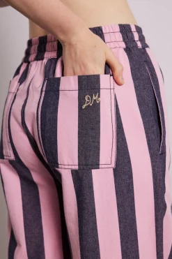 rafe pants - pink navy stripe