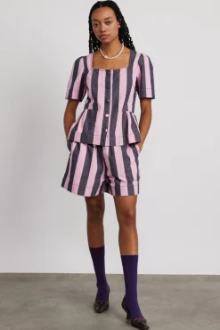 rafe shorts - blue pink stripe