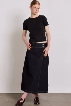 raye denim skirt - dark indigo