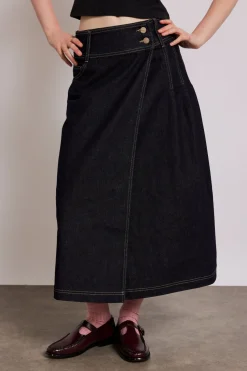 raye denim skirt - dark indigo