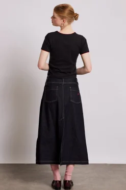 raye denim skirt - dark indigo