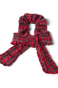 red check bow scrunchie