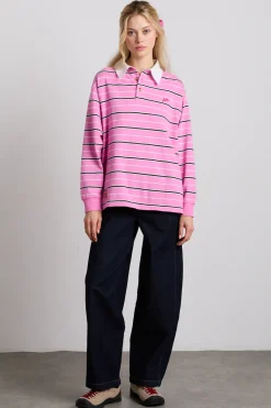 remie rugby shirt - pink stripe