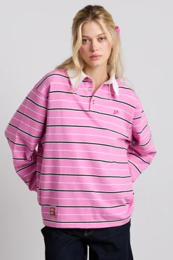 remie rugby shirt - pink stripe