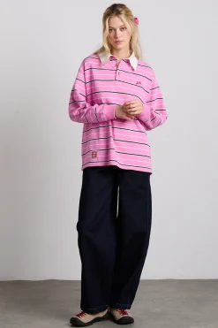 remie rugby shirt - pink stripe