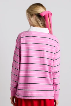 remie rugby shirt - pink stripe