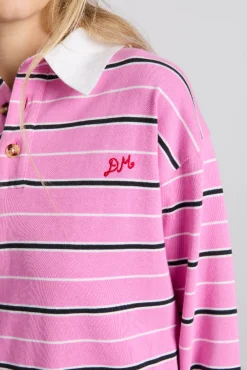 remie rugby shirt - pink stripe
