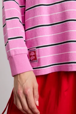remie rugby shirt - pink stripe