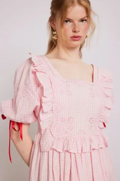 rhea dress - pink gingham