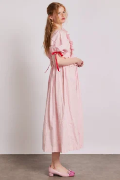 rhea dress - pink gingham