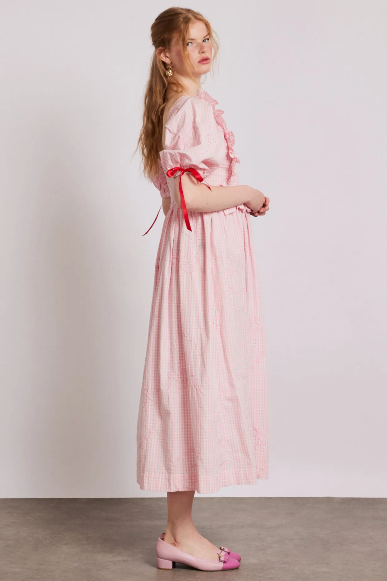rhea dress - pink gingham