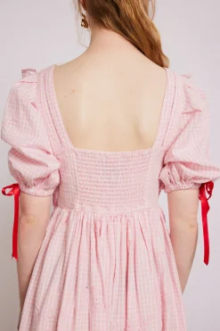 rhea dress - pink gingham