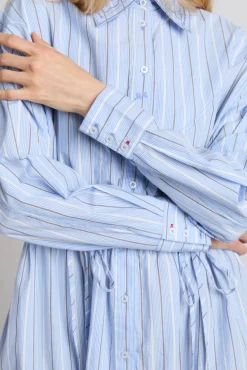 romy embroidered shirt - narrow business stripe