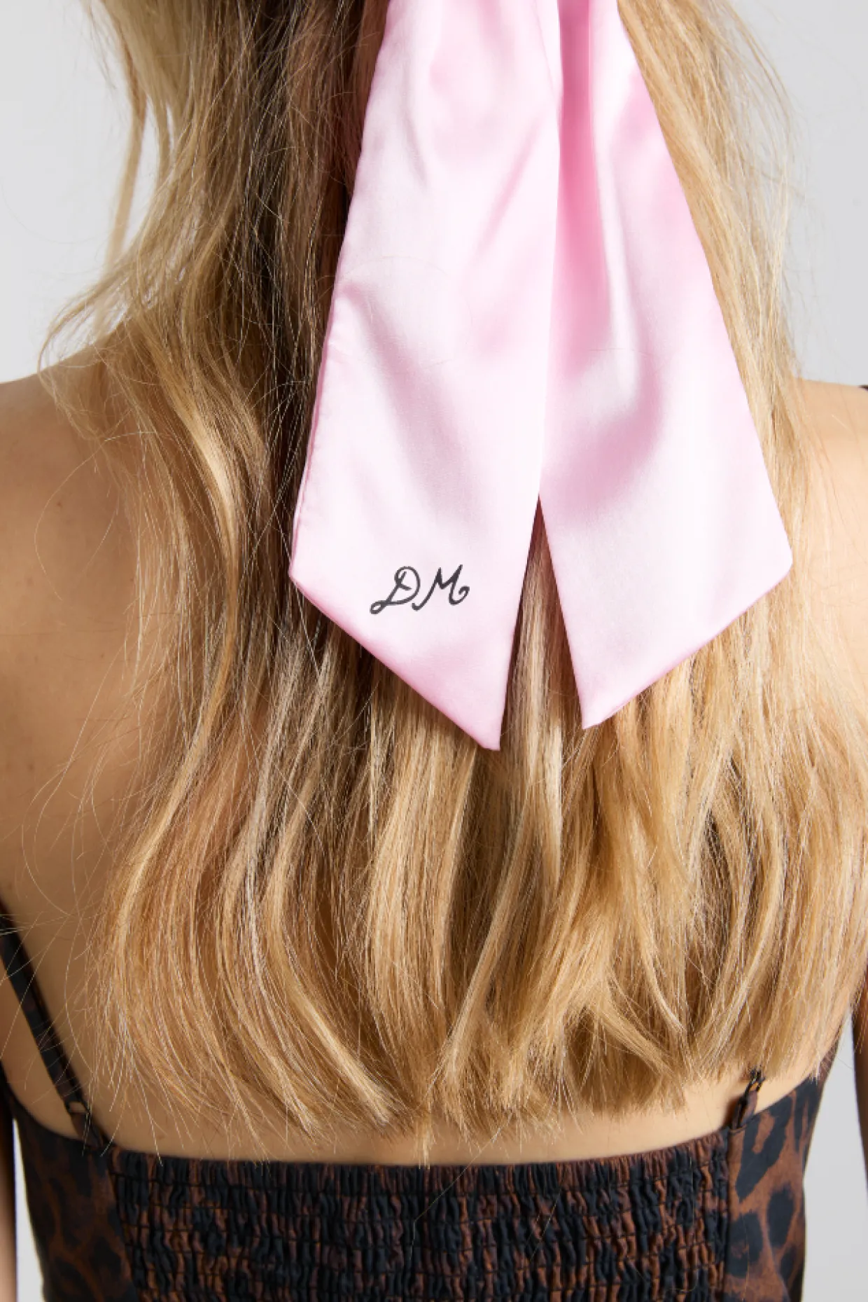 rosette bow clip - pink u0026 black satin