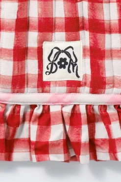 ruffle oven mitt - red gingham
