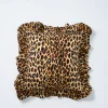 ruffle square cushion - leopard print