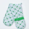 ruffle trim oven gloves - green u0026 blue bow