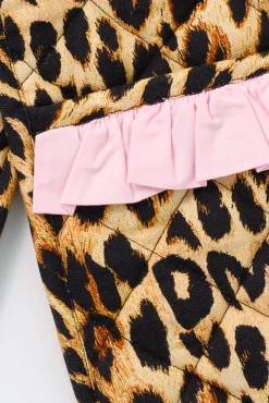 ruffle trim oven gloves - leopard