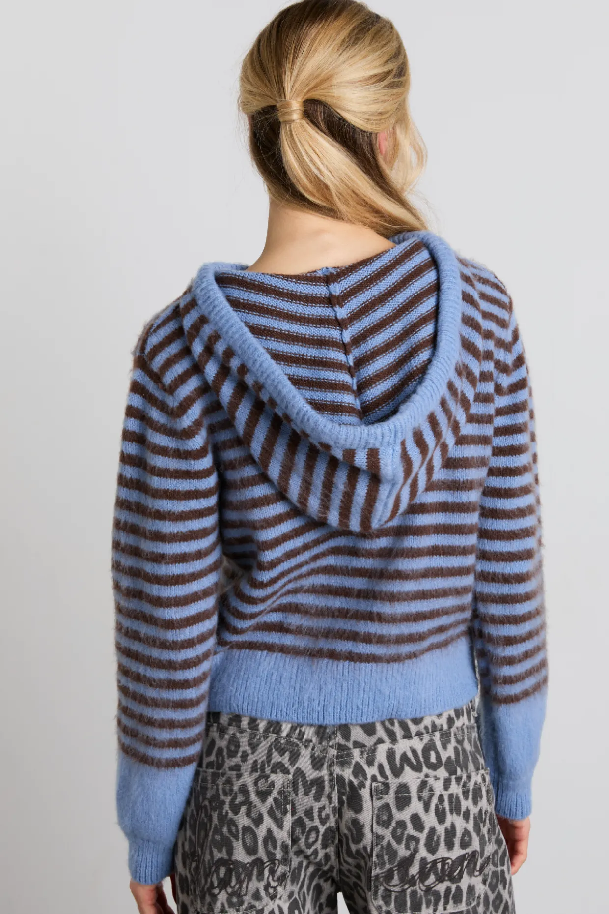 ruthie bonnet cardigan - blue u0026 chocolate stripe