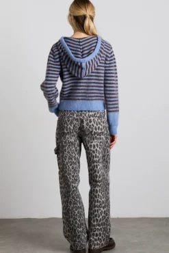 ruthie bonnet cardigan - blue u0026 chocolate stripe