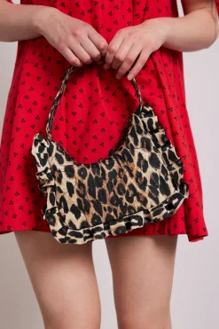 90's frill shoulder bag - leopard