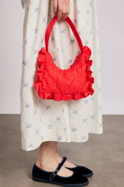 90's frill shoulder bag - red