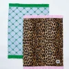 set of 2 ruffle tea towels - leopard u0026 bow print