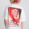 shrimp roll with chips boyfriend tee - white