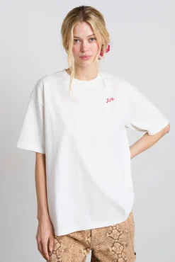 shrimp roll with chips boyfriend tee - white